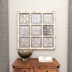 Metal Scroll Wall Decor With Embossed Details Beige - Olivia & May -Online Home Decoration GUEST 2faf2af8 a214 42bf 82dc ba657f908a06