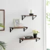 3pc Capri Wall Shelf Set With Brackets Black/Rustic - Danya B. -Online Home Decoration GUEST 301e9886 81e1 498c 817b 8edb5b90e3f7