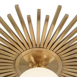 Possini Euro Design Hazel Modern Ceiling Light Semi Flush Mount Fixture 24" Wide Warm Brass White Globe Shade For Bedroom Kitchen Living Room Hallway -Online Home Decoration GUEST 30b1015a 327c 495e 8e22 860e851715ae