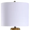 Zara Contemporary Ceramic Table Lamp With Clear Acrylic Base And Kelowna Shade Gold/White - StyleCraft