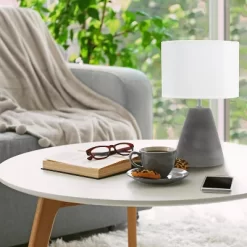 Pinnacle Concrete Table Lamp With Shade White - Simple Designs -Online Home Decoration GUEST 35000ba1 ee37 4fdd a5a1 8b11106366fc