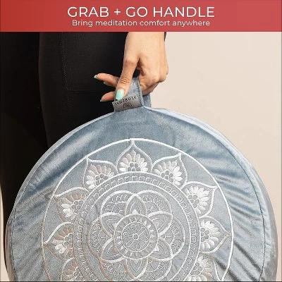 Florensi Round Meditation Cushion, Removable & Washable Velvet Cover, 100% Buckwheat Fill 4 Florensi Round Meditation Cushion, Removable & Washable Velvet Cover, 100% Buckwheat Fill - Image 2