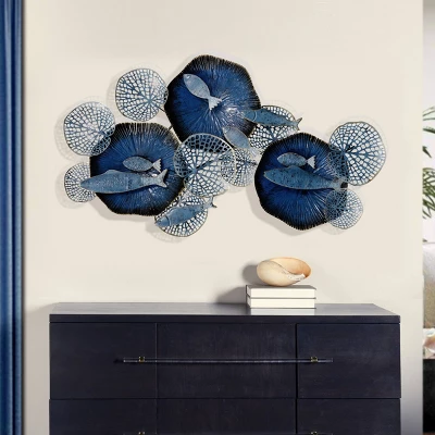 Metal Nobu Wall Hanging Navy/Gold - StyleCraft 7 Metal Nobu Wall Hanging Navy/Gold - StyleCraft - Image 5