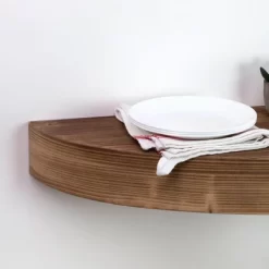 Small Round Wood Floating Decorative Wall Shelf Brown - American Art Decor -Online Home Decoration GUEST 3e5ef7a2 69a4 44ad 8a40 0e23d275f2f8