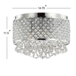 14.7" Crystal Drops/Metal Evelyn Flush Mount (Includes Energy Efficient Light Bulb) Chrome - JONATHAN Y -Online Home Decoration GUEST 3e856c37 de46 4251 ace7 f653588da6c6