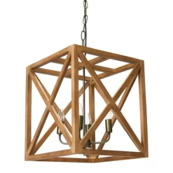 Metal/Wood Chandelier Natural Brown - Storied Home -Online Home Decoration GUEST 3ee85639 5f22 4459 b0c5 7ad9d95129d5