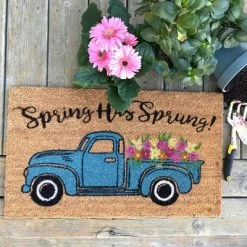Farmhouse Living Spring Has Sprung Farm Truck Coir Doormat - 18" X 30" - Natural - Elrene Home Fashions -Online Home Decoration GUEST 3f312750 c39b 4816 9c82 6c5cb24033b0