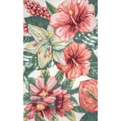 NuLOOM Contemporary Floral Sabrina Indoor/Outdoor Patio Area Rug -Online Home Decoration GUEST 40d013c7 4f43 4af5 bea7 e9ddd0a45600