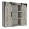 Decorative Wood Wall Storage Cabinet With 2 Sliding Barn Doors Rustic Gray - Kate & Laurel All Things Decor -Online Home Decoration GUEST 4305a096 f95e 4f79 8927 c5c87af32efc