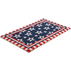 Northlight Blue And Red Americana Stars And Striped Border Coir Outdoor Doormat 18" X 30" -Online Home Decoration GUEST 43bee2ae 6ab5 4651 b281 bfccce02e3f4