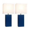 (2pk) 21" Monaco Avenue Modern Leather Table Lamp Blue - Elegant Designs -Online Home Decoration GUEST 43ee0304 0802 4e5c 8f0a 7ad06c7bac5b