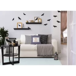 16"x16" Halloween Trick Or Treat Ticking Square Throw Pillow - E By Design -Online Home Decoration GUEST 43f2cf78 c271 487b bb85 d7049a131c50