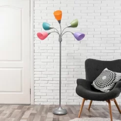 67" Contemporary Multi 5-Head Adjustable Gooseneck Floor Lamp With Shades - Simple Designs -Online Home Decoration GUEST 441b3b57 93b1 4ae7 a3b3 a452e759b2a9