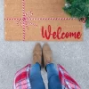 Shiraleah "Welcome" Candy Cane Holiday Doormat -Online Home Decoration GUEST 45aaee73 962f 4ec2 9d42 8503589045ce