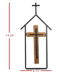 Cross & Steeple Wall Art Metal & Wood - Foreside Home & Garden -Online Home Decoration GUEST 45ea0598 96f5 45f0 8403 685aa252064c