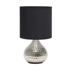 Hammered Drip Mini Table Lamp With Fabric Shade - Simple Designs -Online Home Decoration GUEST 48590e99 b317 46f2 a2de b23e76f1210d