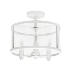 3-Light 13" Industrial Farmhouse Glass/Metallic Accented Semi-flushmount Ceiling Light - Lalia Home -Online Home Decoration GUEST 4aabb909 8d59 476b b611 725479f32a27