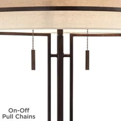 Franklin Iron Works Andes 27 1/2" Tall Industrial Table Lamps Set Of 2 Pull Chain Brown Oil Rubbed Bronze Finish Metal Double Shade Living Room -Online Home Decoration GUEST 4ac59a74 16a9 47c6 9cce ac5492b399fb