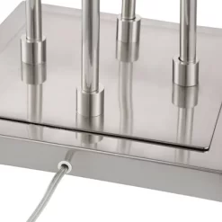 Possini Euro Design Modern Tree Floor Lamp With USB Charging Port 4-Light 72" Tall Brushed Nickel Glass Shade Living Room Reading -Online Home Decoration GUEST 4b0445e4 8496 4f35 9600 e4b4b2d4c3cb