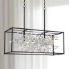 Possini Euro Design Carrine Black Silver Linear Pendant Chandelier 38 1/2" Wide Modern Clear Crystal 8-Light Fixture For Dining Room Kitchen Island -Online Home Decoration GUEST 4b1770ec d00d 4297 ba7b 9686497d77bb