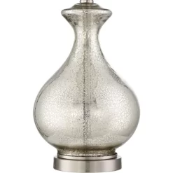 360 Lighting Albert Modern Table Lamp 24 3/4" High Mercury Glass Gourd Oatmeal Drum Shade For Bedroom Living Room Bedside Nightstand Office Kids House -Online Home Decoration GUEST 4bd7e1b8 6f32 476a b62b bc61b99c0be3