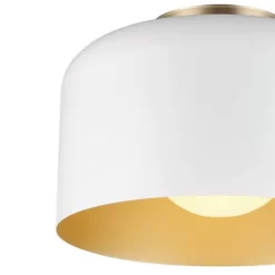 Amy 1-Light Matte White Flush Mount Ceiling Light With Inner Frosted Glass Shade - Globe Electric -Online Home Decoration GUEST 4c39a387 aa25 4fef 8af0 6ac8e1b0ffdd