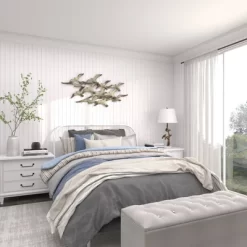 Metal Bird Flying Flock Of Wall Decor White - Olivia & May -Online Home Decoration GUEST 4c6c384d 3020 4ceb 88b8 1bc4e4beb250