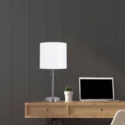 19" Metal Stick Table Lamp With Pull Chain Silver - Cresswell Lighting -Online Home Decoration GUEST 4d54b9fb a990 47d0 a39a 8566b4d22c1f