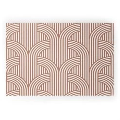 Marta Barragan Camarasa Terracotta Retro Lines Looped Vinyl Welcome Mat - Society6 -Online Home Decoration GUEST 4efd4b01 4fbd 496f 9f02 68b207914092
