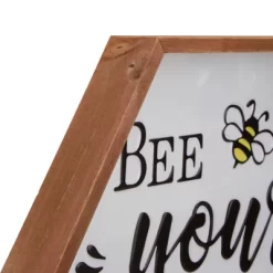 Northlight 16" Wooden Framed "Bee Yourself" Metal Sign Spring Wall Or Tabletop Decor -Online Home Decoration GUEST 4f7d62e0 9412 41c6 b38c 82f028b93108