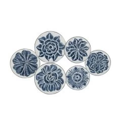 Metal Plate Wall Decor With Embossed Details Blue - Olivia & May 18 Metal Plate Wall Decor With Embossed Details Blue - Olivia & May -Online Home Decoration GUEST 516f4a1b 21ea 4071 94de 67b2688f1868