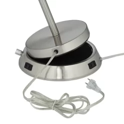 360 Lighting Reiner Modern Accent Table Lamp 23" High Blue Green Glass Nickel With USB And AC Power Outlet In Base Off White Drum Shade For Home Desk 9 360 Lighting Reiner Modern Accent Table Lamp 23" High Blue Green Glass Nickel With USB And AC Power Outlet In Base Off White Drum Shade For Home Desk -Online Home Decoration GUEST 523434d5 7226 40c4 a87c e684a313717b