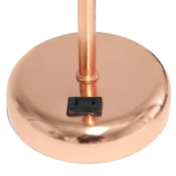 19.5" Bedside Power Outlet Base Metal Table Desk Lamp Rose Gold With White Fabric Shade - Creekwood Home 12 19.5" Bedside Power Outlet Base Metal Table Desk Lamp Rose Gold With White Fabric Shade - Creekwood Home -Online Home Decoration GUEST 52d88379 d4df 4749 93fc be1998fd581b
