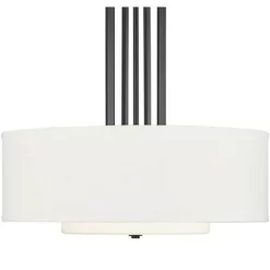 Possini Euro Design Sundry Semi Gloss Black Drum Pendant Chandelier 24" Wide Modern Double Shade 4-Light Fixture For Dining Room Foyer Kitchen Island -Online Home Decoration GUEST 52fd8ca0 abd5 4f7d 82a5 a77989eb47f4