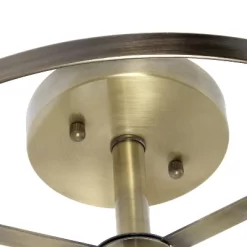 3-Light 13" Industrial Farmhouse Glass/Metallic Accented Semi-flushmount Ceiling Light - Lalia Home -Online Home Decoration GUEST 555891ff 61ba 4ef1 a4cb 1f047f7555c3