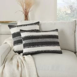 Woven Striped And Dots Indoor/Outdoor Throw Pillow - Mina Victory -Online Home Decoration GUEST 556eeca0 6d78 4345 baeb 8327d4294db0