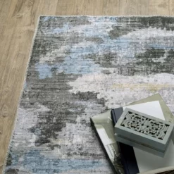 Micah Washable Distressed Abstract Indoor Area Rug Gray/Blue - Captiv8e Designs 19 Micah Washable Distressed Abstract Indoor Area Rug Gray/Blue - Captiv8e Designs -Online Home Decoration GUEST 55fac39b f5d6 480b bc3b f1f39668a747