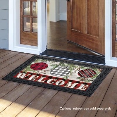 Briarwood Lane Patterned Ornaments Christmas Doormat Welcome Chec 4 Briarwood Lane Patterned Ornaments Christmas Doormat Welcome Chec - Image 2