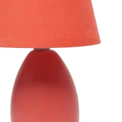9.45" 2pk Petite Ceramic Oblong Bedside Table Desk Lamps With Matching Tapered Drum Shade Orange - Creekwood Home -Online Home Decoration GUEST 570b7494 2445 47c9 98cf 9ce213140af8