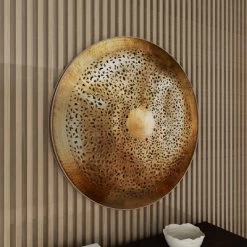 Metal Plate Wall Decor With Moroccan Pattern Gold - Olivia & May -Online Home Decoration GUEST 575ac633 d6ca 46d5 8a92 1c6ae9aff55e