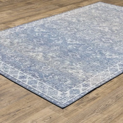 Marcel Persian Style Inspired Traditional Area Rug Blue/Gray - Captiv8e Designs 4 Marcel Persian Style Inspired Traditional Area Rug Blue/Gray - Captiv8e Designs - Image 2