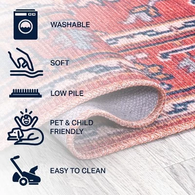 Cirali Ornate Large Medallion Washable Area Rug - JONATHAN Y 7 Cirali Ornate Large Medallion Washable Area Rug - JONATHAN Y - Image 5