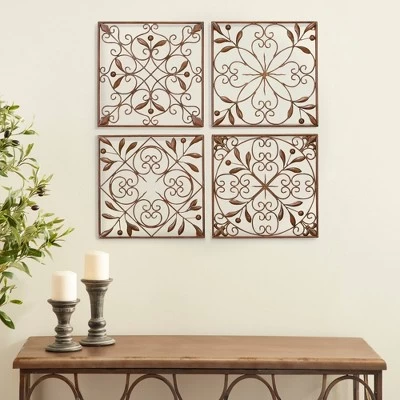 Rustic Metal Ornamental Wall Decor Set Of 4 Brown - Olivia & May 15 Rustic Metal Ornamental Wall Decor Set Of 4 Brown - Olivia & May - Image 13