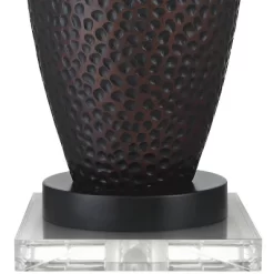 Franklin Iron Works Kaly Rustic Table Lamps With Square Risers 25" High Set Of 2 Oil Rubbed USB Charging Port Bronze Drum Shade For Living Room Desk -Online Home Decoration GUEST 5a998ad3 2578 4574 983c d495916aea4a