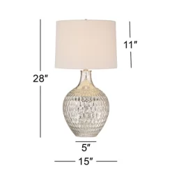360 Lighting Waylon Modern Table Lamp 28" Tall Textured Mercury Glass Off White Tapered Drum Shade For Bedroom Living Room Bedside Nightstand Office 13 360 Lighting Waylon Modern Table Lamp 28" Tall Textured Mercury Glass Off White Tapered Drum Shade For Bedroom Living Room Bedside Nightstand Office -Online Home Decoration GUEST 5bf090a1 36cf 48cf a0a1 028d6ce81919