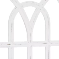 LuxenHome Distressed White Wood Vintage Arched Window Wall Home Decor -Online Home Decoration GUEST 5cb28663 7c12 4fa9 b48c c4425a56ab0b