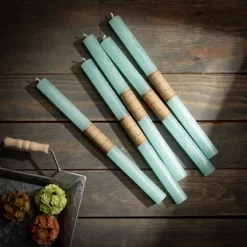 Sea Foam Timber Tapers - Set Of 12