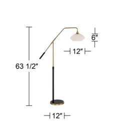 Possini Euro Design Modern Arc Floor Lamp 63 1/2" Tall Warm Gold Black Metal Milky White Glass Shade For Living Room Reading House 17 Possini Euro Design Modern Arc Floor Lamp 63 1/2" Tall Warm Gold Black Metal Milky White Glass Shade For Living Room Reading House -Online Home Decoration GUEST 610ec690 6837 4c3a ade3 deb02a4aff6a