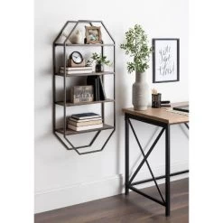 Adela Wood/Metal Decorative Wall Shelf - Kate & Laurel All Things Decor -Online Home Decoration GUEST 6276b463 641a 430a b9ee b6353793d6e6