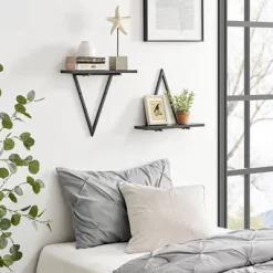 15.7" X 13.5 Set Of 2 Reversible Triangle Accent Wall Shelves - Danya B. -Online Home Decoration GUEST 6288c76e f100 497b a156 8613d777bb55